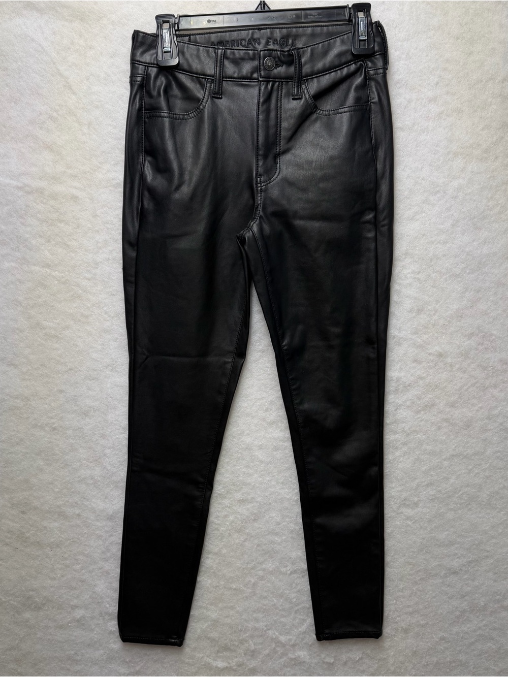 American Eagle Faux Leather High Rise Skinny Pants Black Women's Size 4 Regular